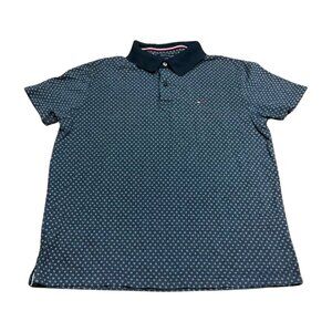 Tommy Hilfiger Polo Men's Shirt Size L Blue Short Sleeve